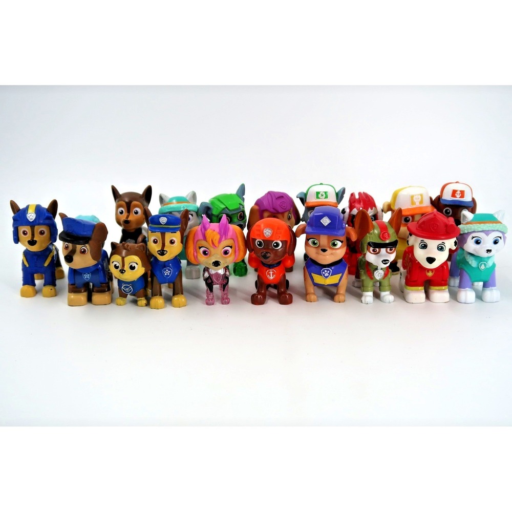 Paw Patrol Figure Lot Chase Marshall Skye Rocky Zuma Everest 17pc Action Figures